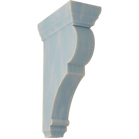 Ekena Millwork 2 1/2"W x 5 1/2"D x 10"H Medium Rojas Wood Vintage Decor Corbel, Driftwood Blue CORWD02X05X10RJBU